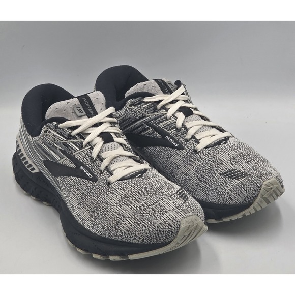 Brooks Shoes - Brooks Adrenaline GTS 19 Womens 9 B Shoes Heathered Black White Running Sneakers